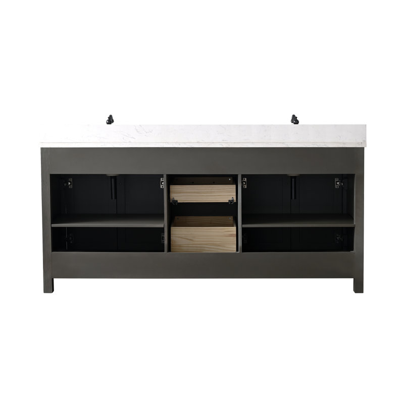 Mercury Row® Atencio 72'' Free Standing Double Bathroom Vanity with Top